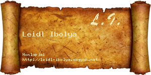Leidl Ibolya névjegykártya
